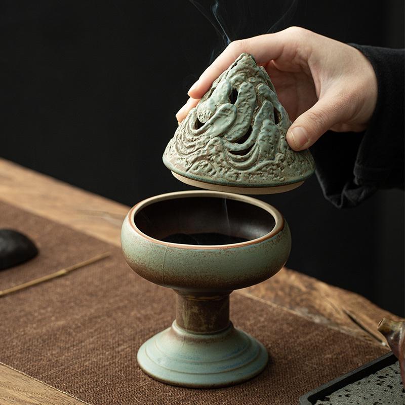 Ceramic Incense Burner Antique Style Indoor Aromatherapy Burner Ornament