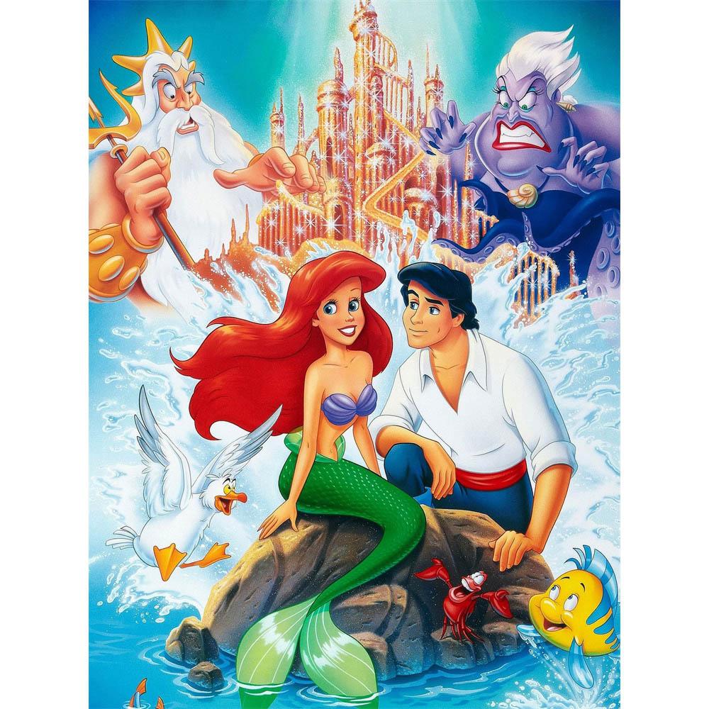 Disney La Sirenetta Ariel Collezione Oceano Pittura Diamante 5D Piena di Diamanti Fai da Te Pittura Diamante Fatta a Mano Cartone Animato Decorazione Kit Pittura