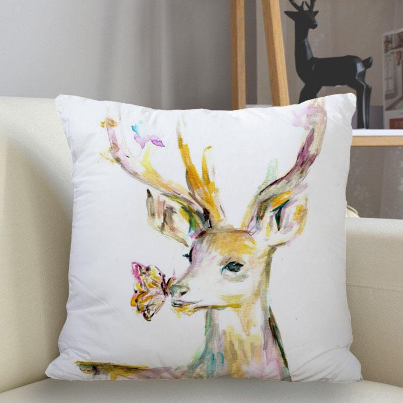 Bedroom Living Room Home Decor Cushion Cover Fantasy Fawn Art Pillowcase Square