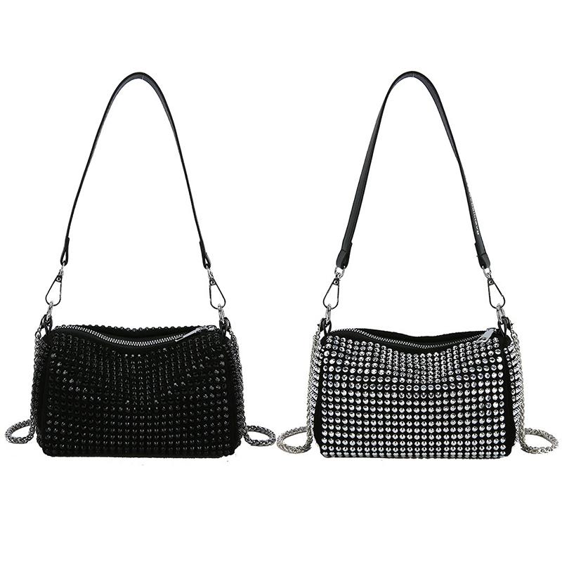 Luxury Bright Rhinestone Shoulder Bag Ins Style Crossbody Bag Fashionable Versatile Handbag Armpit Bags For Women Girls Gift