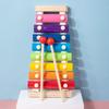 Colorful Wooden Children's Xylophone Toy - Eight-Note Hand Knocking Piano for Early Education