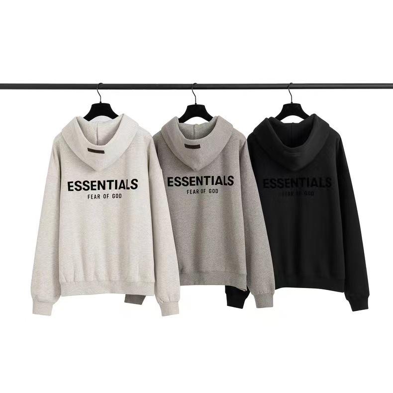 FOG ESSENTIALS Unisex Beflocktes Kapuzensweatshirt 2022SS Trendiges Design