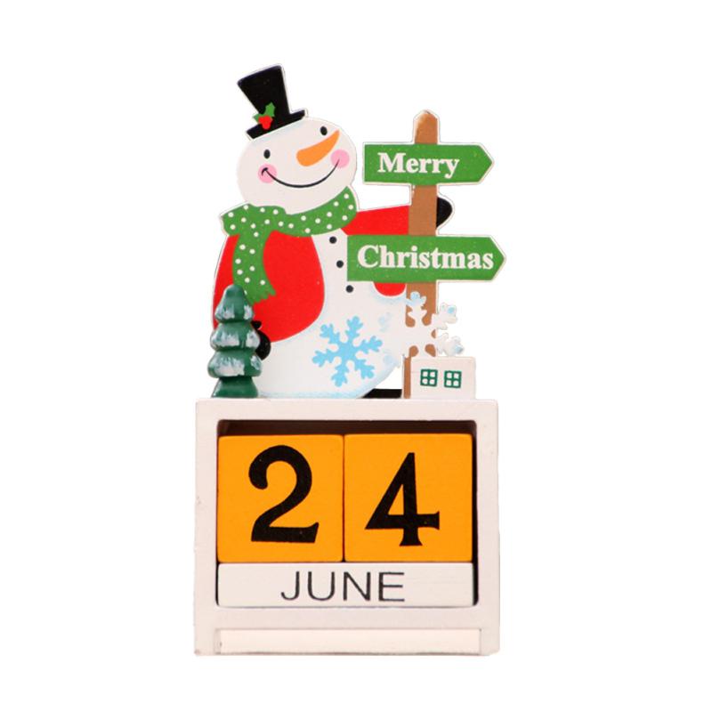 Christmas Mini Wooden Countdown Calendar Ornament Adjustable Date Children Holiday Gifts For Desktop