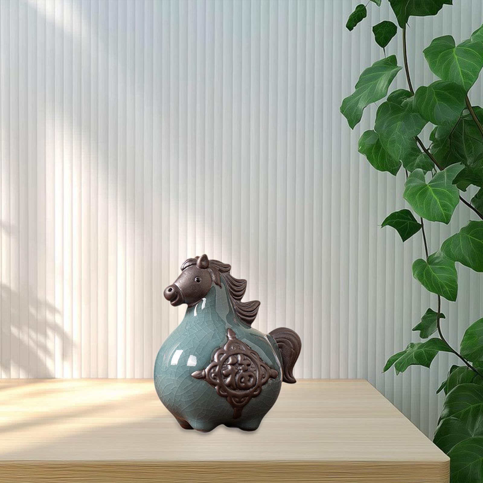 Лошадка Чайный Питомец Аксессуар для Церемонии Фэн-шуй Домашний Декор Коллекции Керамическая Статуэтка Лошади для