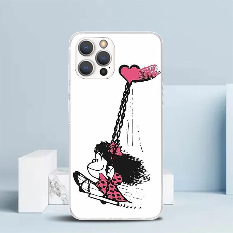 Cartoon Cute Mafalda Phone Case For IPhone 16 17 Air 16E 15 14 Plus 13 Mini 12 11 Pro Max 7 8 + SE 2020 Soft TPU Back Cover 16 1
