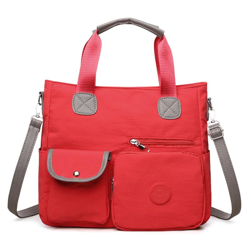 

Новая женская сумка через плечо Женская сумка кроссбоди Нейлоновая портативная большой вместимости Повседневная дорожная сумка Женская красный