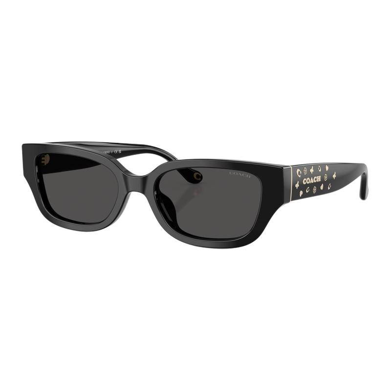 COACH Temple brand logo acetate butterfly sunglasses unisex couple style black чёрный
