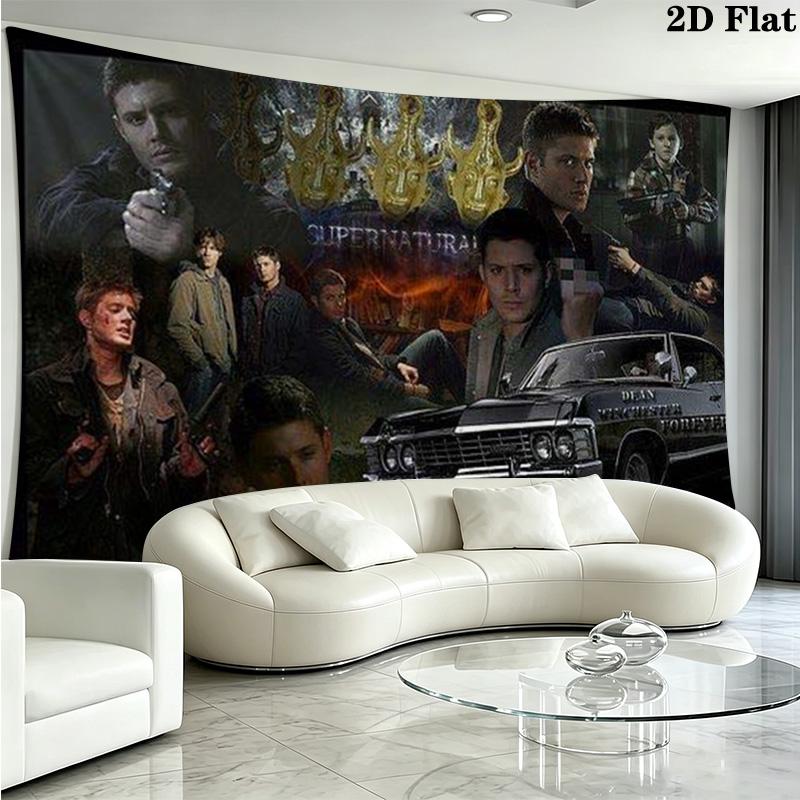 Supernatural Poster Wall Tapestry Aesthetic Wall Hanging Printed Fabric Blanket Decorative Tapestries for Bedroom Living Room Home Decor