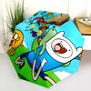 Jake and Finn  Pattern, Automatic Folding Umbrella, Portable and Foldable Design, 8 Ribs, a Christmas or Birthday Gift.