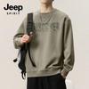 JEEP SPIRIT Herr Vintage Lös Passform Rundhals Hoodie