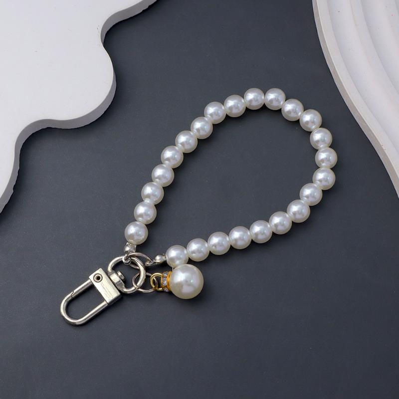 Anti-Drop Mobile Phone Chain Hanging Cord Keychains Beaded Pearl Lanyard Anti-Lost Keyrings Phone Case Chain Jewelry Gifts
