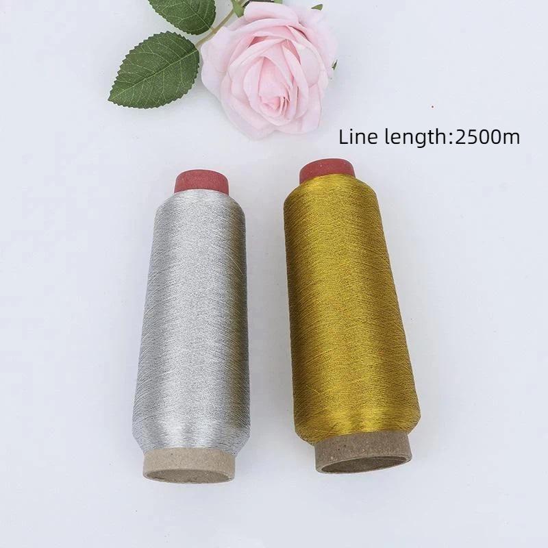 1/2Pcs Manual Bright Silk Gold Thread Silver Thread Computer Embroidery Cross Silk Thread Diy Tassels For Weaving Supply