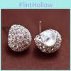Fashion Women's Elegant Korean Style Crescent Moon Rhinestone Stud Earrings