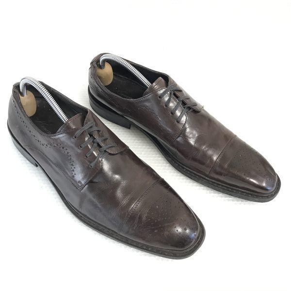 Kenneth Cole Leder Straight Cap Toe Schuhe Größe 9 26.5-27.0 Braun Derby Business Kleiderschuhe(GEBRAUCHT)