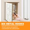 Wood Key Box Decorative Wall Key Holder with 6 Key Hooks Practical Wood Key Cabinet Multifunctional Wood Key Holder Box Doorway