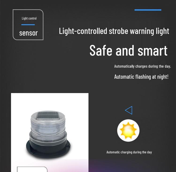 Red and Blue Solar Car Roof Strobe Light Warning Signal for Night Safety