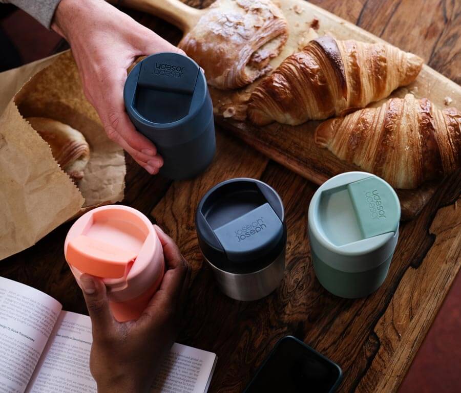 Joseph Joseph Dishwasher Safe 340ml Navy Blue Sipp Travel Mug