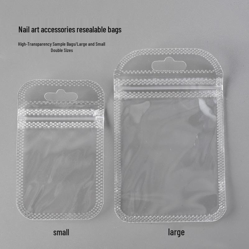 Clear Jewelry Choker Plastic Bag with Pinch-Seal for Small Accessories and Nail Art Supplies