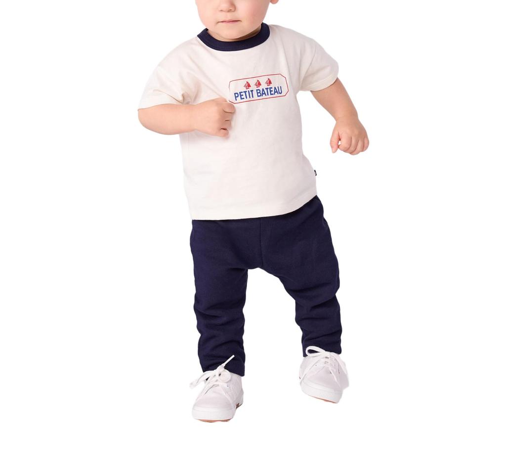 Petit Bateau Short Sleeve A0EH6 12 Months 74cm T-Shirt Off-White