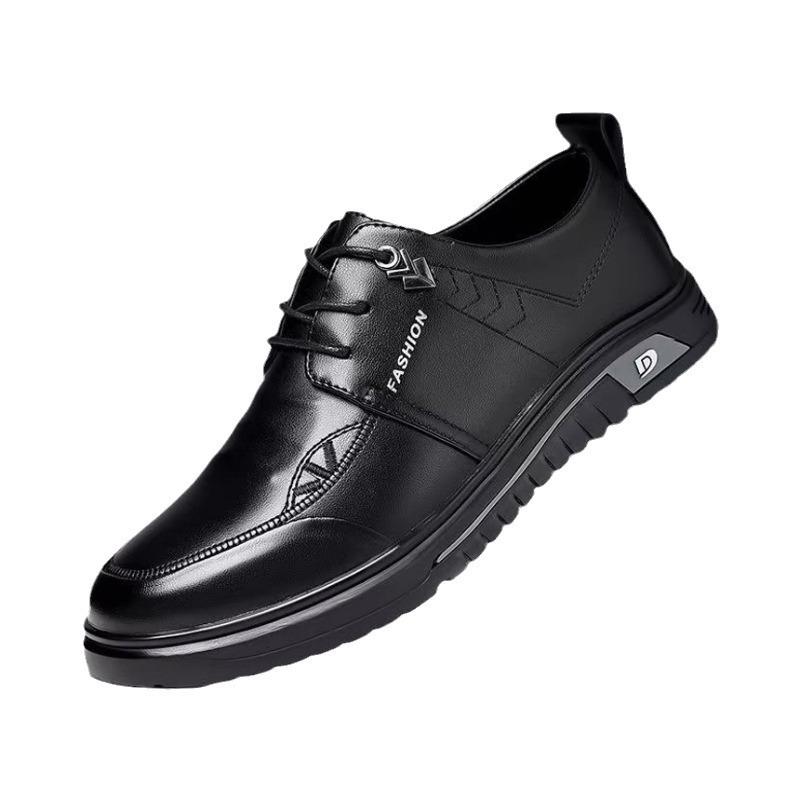 Men's Shoes 2025 New Men's Casual Shoes Leather Surface Soft Sole Breathable Business Leather Shoes Men's Youth Lightweight Leather Shoes Men