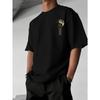 European Sizes Japanese-style Round-neck T-shirt, Bagua Pattern Print T-shirt, Loose-fit T-shirt, Summer Outdoor, Breathable and Comfortable