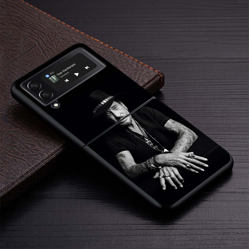 Johnny Hallyday Music Phone Case for Samsung Galaxy Z Flip7 Flip6 5G Flip4 Flip5 Flip3 Cover Z Flip 7 6 5 4 3 PC Shell Coque Gal