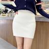 Mink Velvet Hip Skirt Women's Autumn and Winter New High Waist Slim Skirt Without Slit Hip Skirt