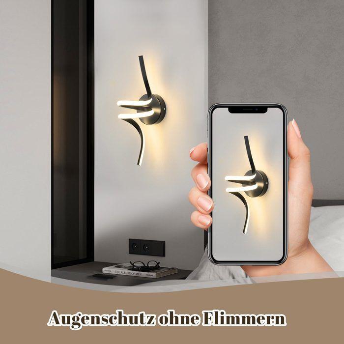 Applique murale d'intérieur - NETTLIFE - 7W LED - Noir - Aluminium - Blanc chaud 3000K