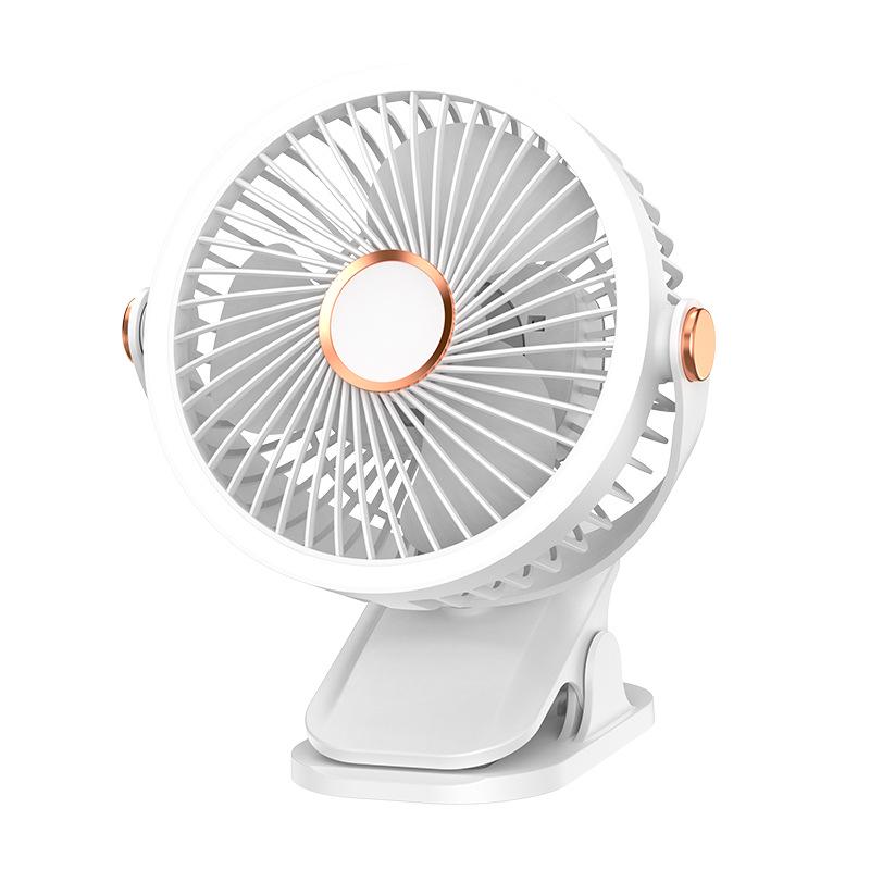 2026 Portable USB Charging Clip-on Desktop Fan with Light for Dorm Use