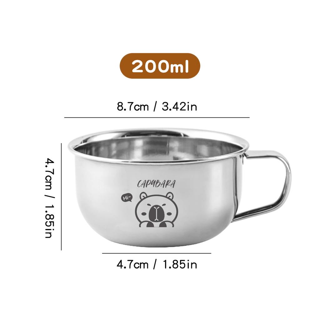 Cute Capybara Mini Kid Water Cup With Handle 304 Stainless Steel Milk Coffee Cup Mug Durable Anti Scalding Drinking Cup