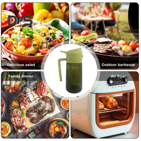 Ölsprüher zum Kochen, 470 ml Olivenölspender und -sprüher aus Glas, effiziente Ölkontrolle, multifunktionales Küchenwerkzeug für Heißluftfritteuse, Grillsalat