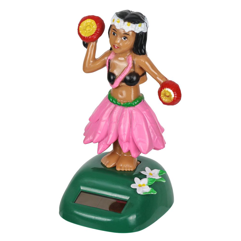 Miniature Girl Home Decoration Car Creative Ornaments Solar Automatic Swing Dancing Doll Jewelry Ornaments Doll Figurines
