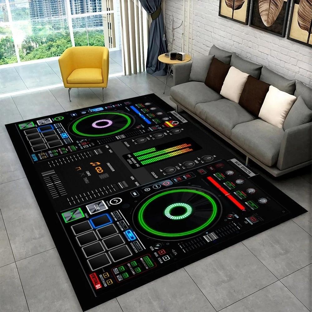 3D DJ Music Screen Keyboard Area Rug Carpet Rug for Living Room Bedroom Sofa Doormat Decoration Kid Play Non-slip Floor Mat Gift