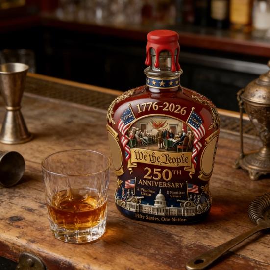 ONS. 250ste Verjaardag Herdenkings Whiskeyfles Wij Het Volk 1776-2026 Glazen Karaffen Onafhankelijkheidsdag Patriottisch Cadeau voor Sterke Drank Bourbon Wijn
