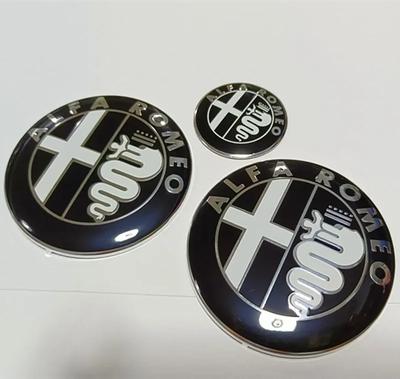 YYCE3 Car Front Hood Rear Trunk Badge Steering Wheel Hubcap Sticker For Giulia MiTo Stelvio Giulietta GT 159 147 156