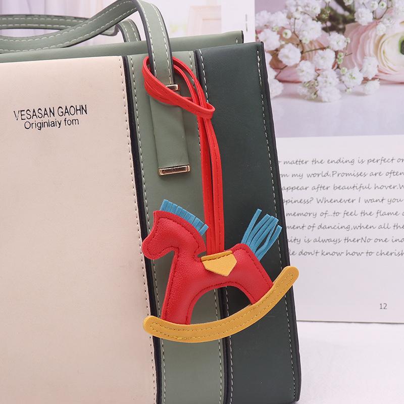 Cheie Breloc Cal Balansoar Farmec Piele PU Modă Bijuterii Noi Pentru Femei Creative Colorate Carusel Mașinuță Pandantiv Geantă Cheie