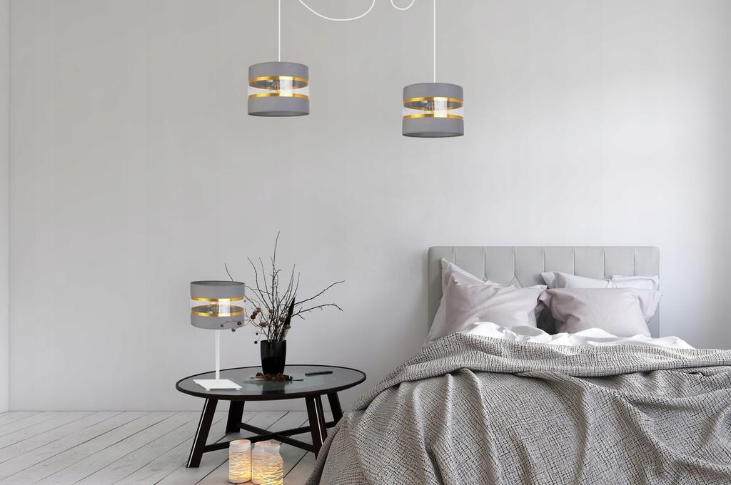 Night Table Lamp, Elegant Gold Lampshade, 20 Cm