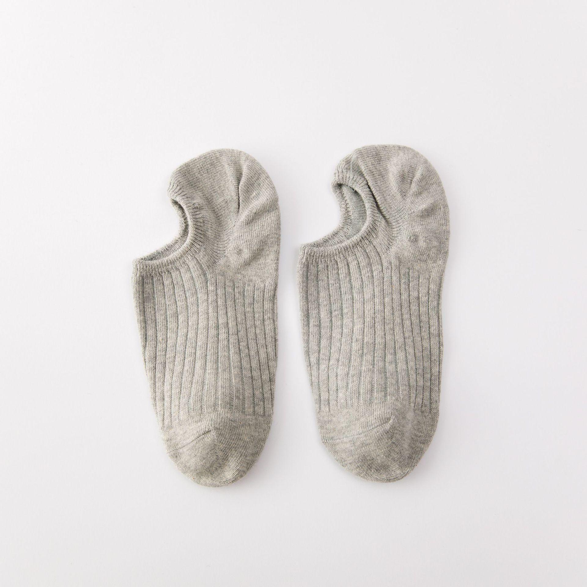 

Женские нескользящие хлопковые носки-лодочки — невидимые, незаметные, короткие, для весны/лета One Size светло-серый