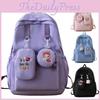 Oxford Print Girl Backpack Breathable Laptop Compartment School Use Students