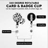 Leopard Print Lanyard with Identity Card Holder Retractable Badge Reel Card Holder with Removable Lanyard for Office