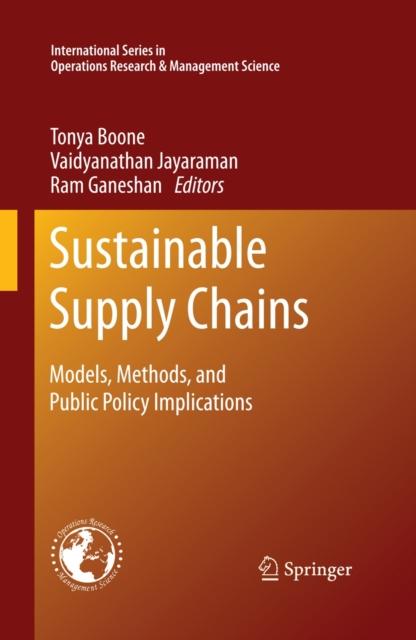 Bok Sustainable Supply Chains : Models, Methods, and Public Policy Implications : 174