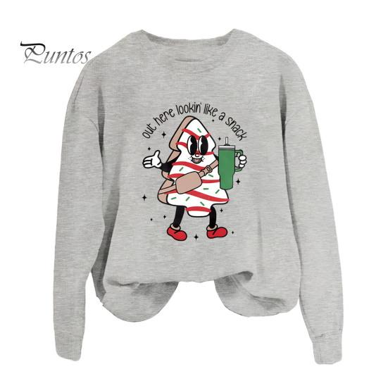 

Осенне-зимняя женская толстовка с рисунком из мультфильмов, эластичные манжеты и подол, свободный круглый вырез, свитер средней длины, повседневная спортивная одежда, топ XXL