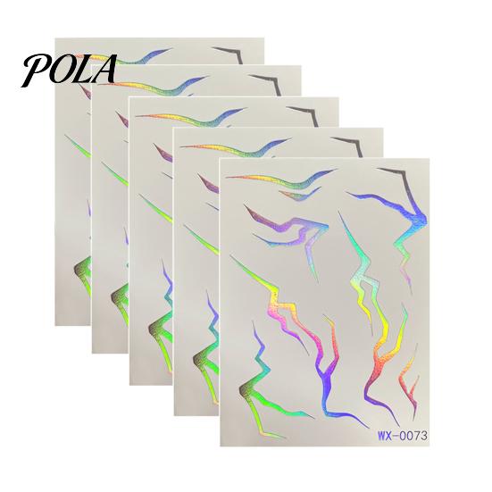 5 Sheets Holographic Lightning Tattoos, Waterproof Flash Temporary Stickers, Full Color Body Art for Festival Party Sale Goods