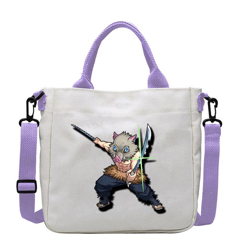 Demon Slayer: Kimetsu No Yaiba - Inosuke Hashibira Anime Print Canvas Bag for Commuter Shoulder Handbag