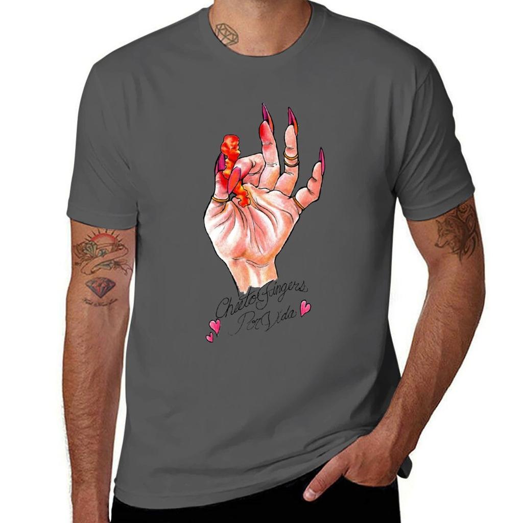 Hot Cheeto Fingers Por Vida Tshirt Plus Size Quick Dry Sports Tee