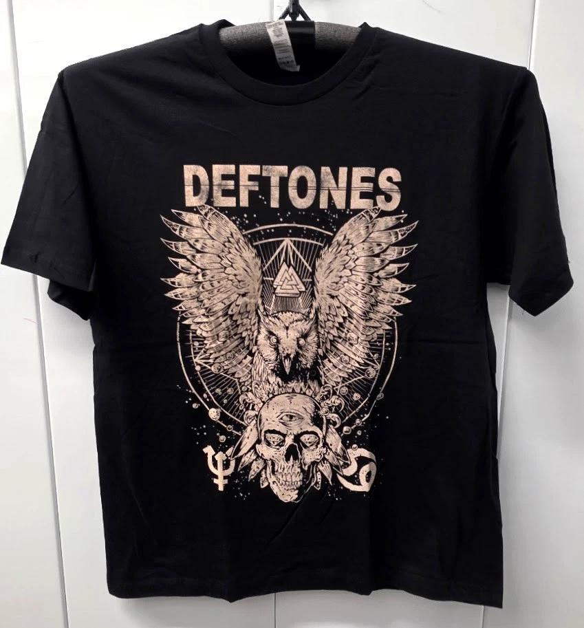 DEFTONES T-shirt Owl Skull Rock Nu Metal Tee 100% Cotton Adult Black New XXL