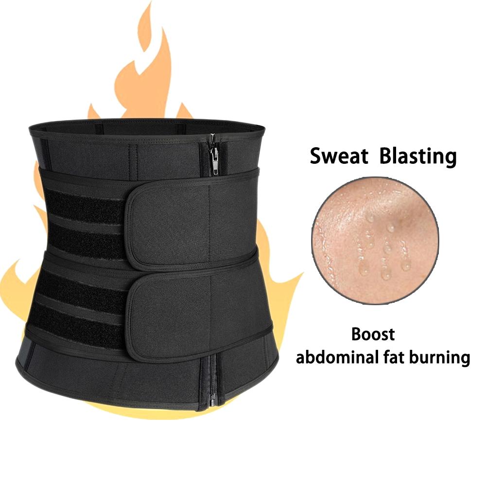 Two-Belt Neoprene Waist Trimmer Trainer Breathable Plus Size Body Shaper for Weight Loss Slimming Belly Band Sauna Sweat Trainer