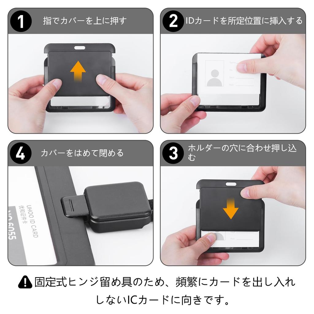 Teskyer ID Card Holder with Retractable Safety Employee ID Neck Name Black Reel, Buckle, Detachable, Case, Strap, Retractable, Holder, Hard, Rotating,