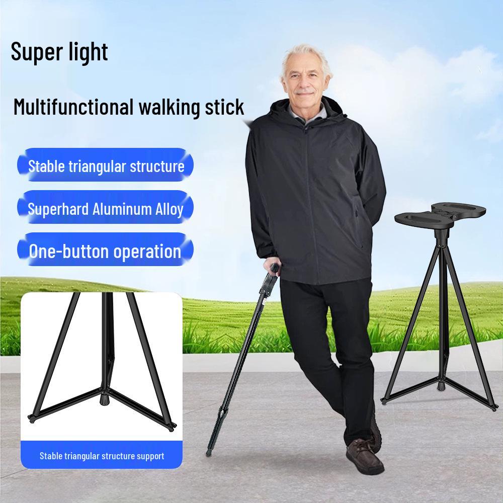 Compact Aluminum Trekking Pole: Outdoor Foldable, Multi-Functional, for Climbing and Hiking.