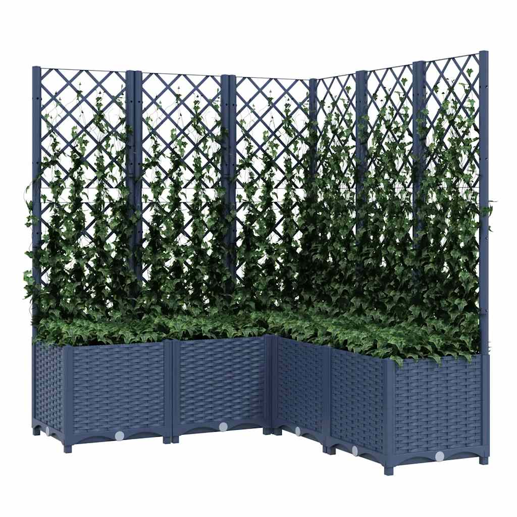 Vidaxl Donica Ogrodowa Z Kratką, Niebieskoszara, 120X120X136 Cm, Pp